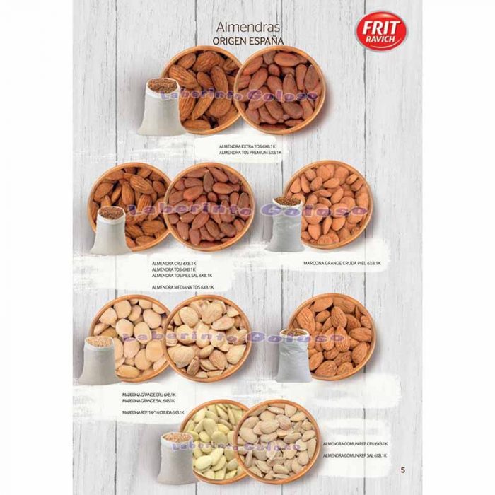 Almendra Marcona Grande Cruda con piel Frit Ravich 1 Kg